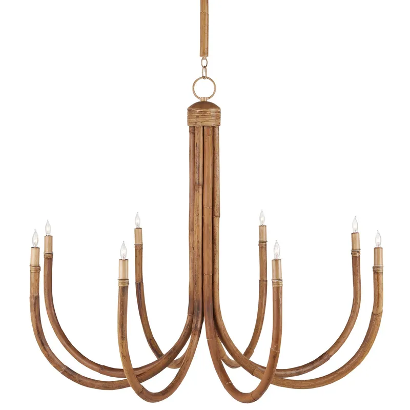 Samsara Rattan Chandelier - Natural/Saddle Tan