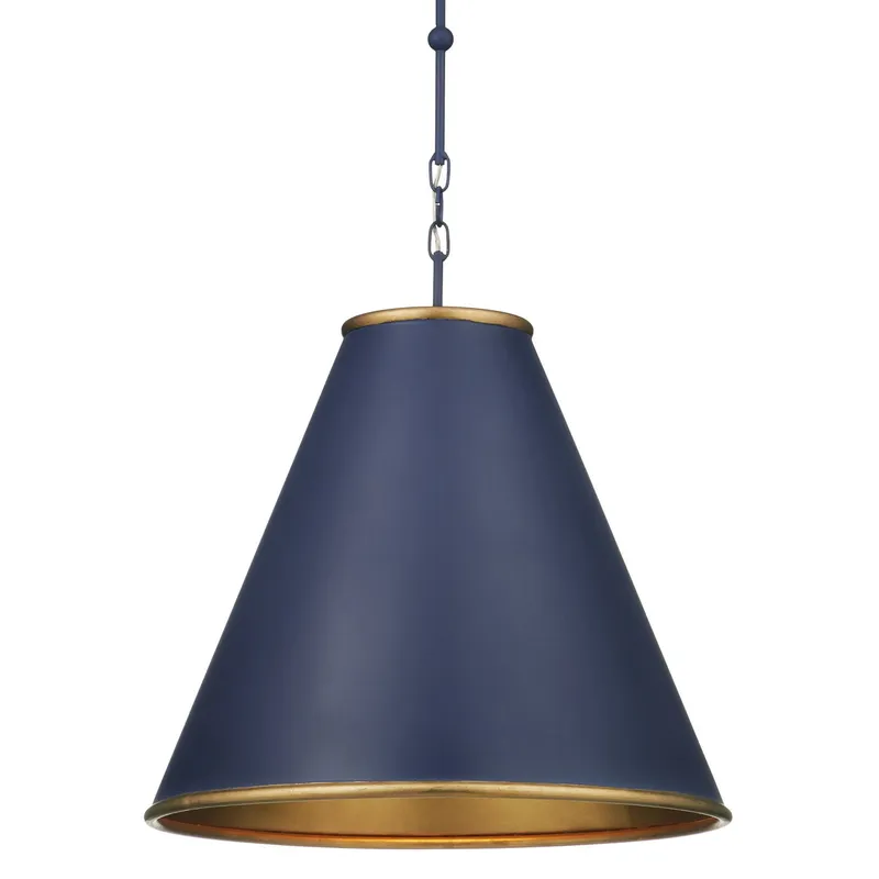 Pierrepont Large Blue Pendant - Hiroshi Dark Blue/Contemporary Gold Leaf/Gold