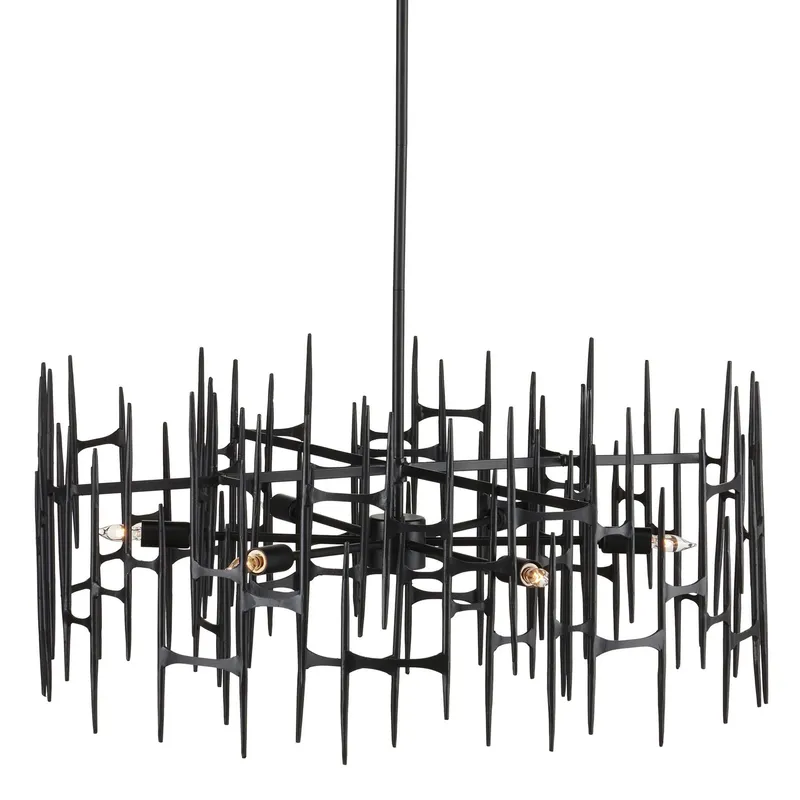 Attingham Black Chandelier - Satin Black