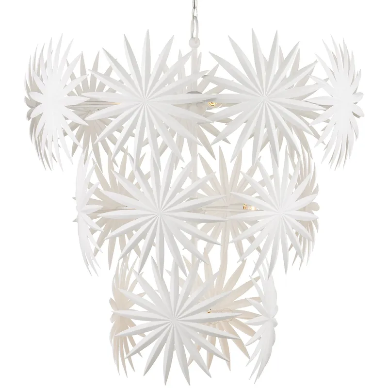 Bismarkia Large White Chandelier - Gesso White
