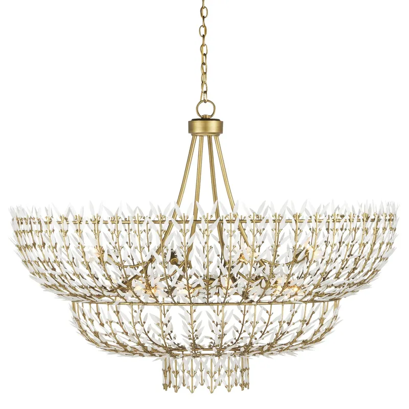 Magnum Opus Large Chandelier - Brass/White
