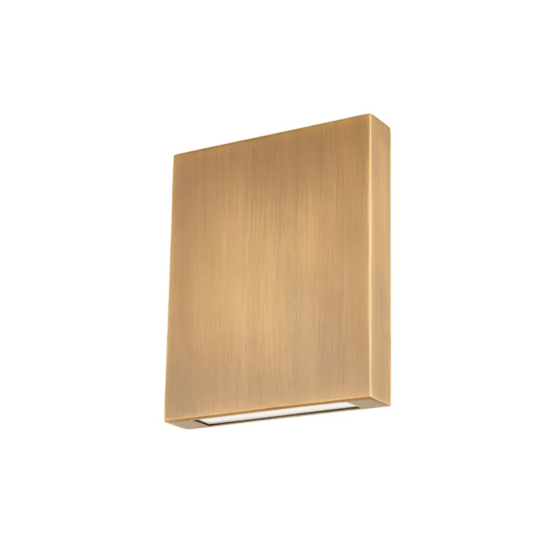 Thayne 1-Light Exterior Wall Sconce in Patina Brass 6W x 7.5H