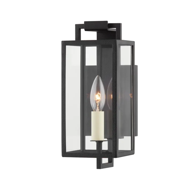 Beckham 1-Light Exterior Wall Sconce in Forged Iron 4.75W x 12H
