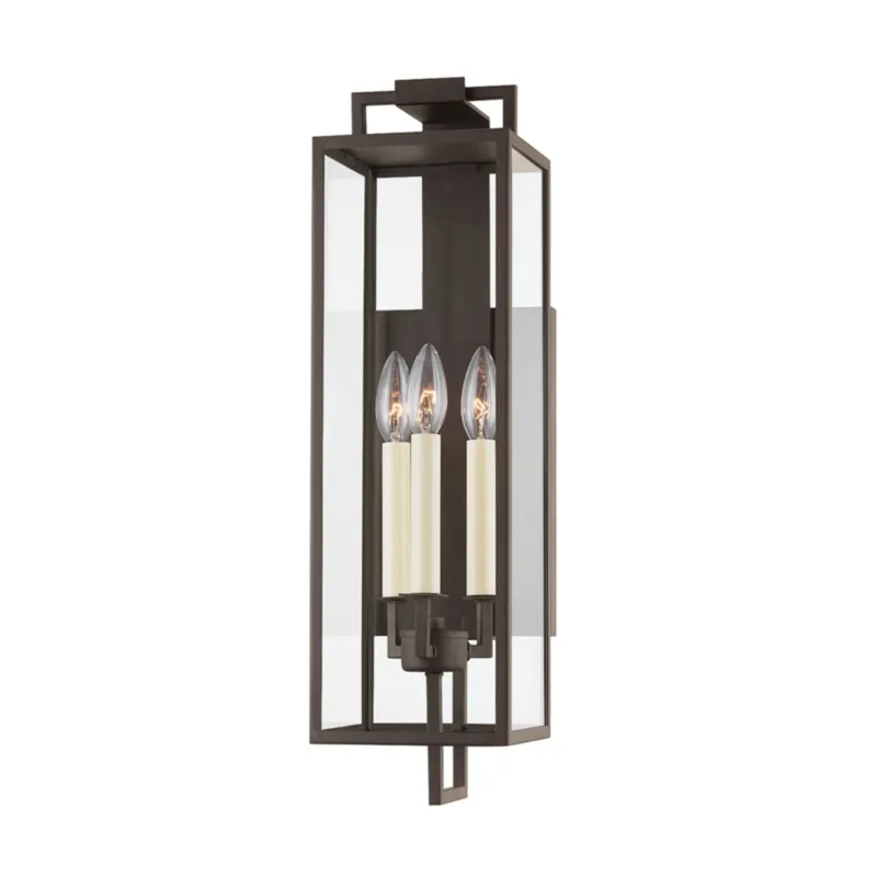 Beckham 3-Light Exterior Wall Sconce in Textured Bronze 6W x 21.5H