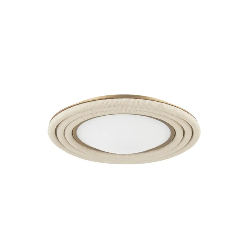 Zion 1-Light Flush Mount in Patina Brass 10W x 2H