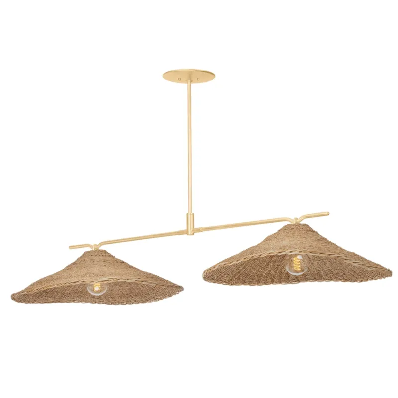 Valier 2-Light Linear in Vintage Gold Leaf 56.25L x 23.25W x 10H