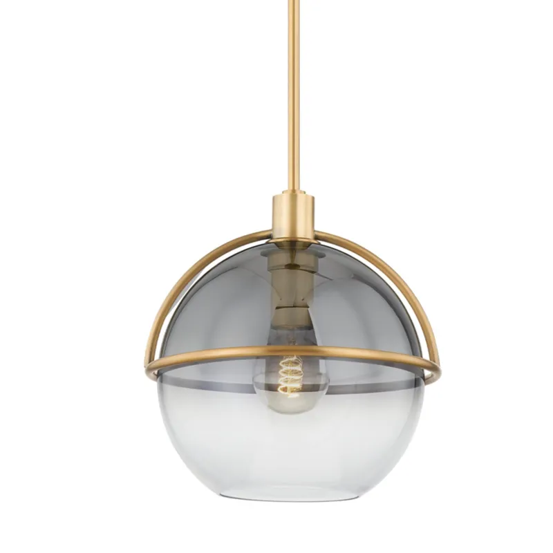 Ivins 1-Light Pendant in Patina Brass 12W x 12.25H