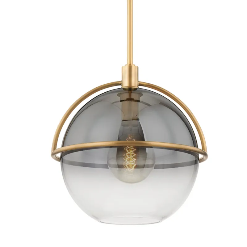 Ivins 1-Light Pendant in Patina Brass 15.75W x 16.5H