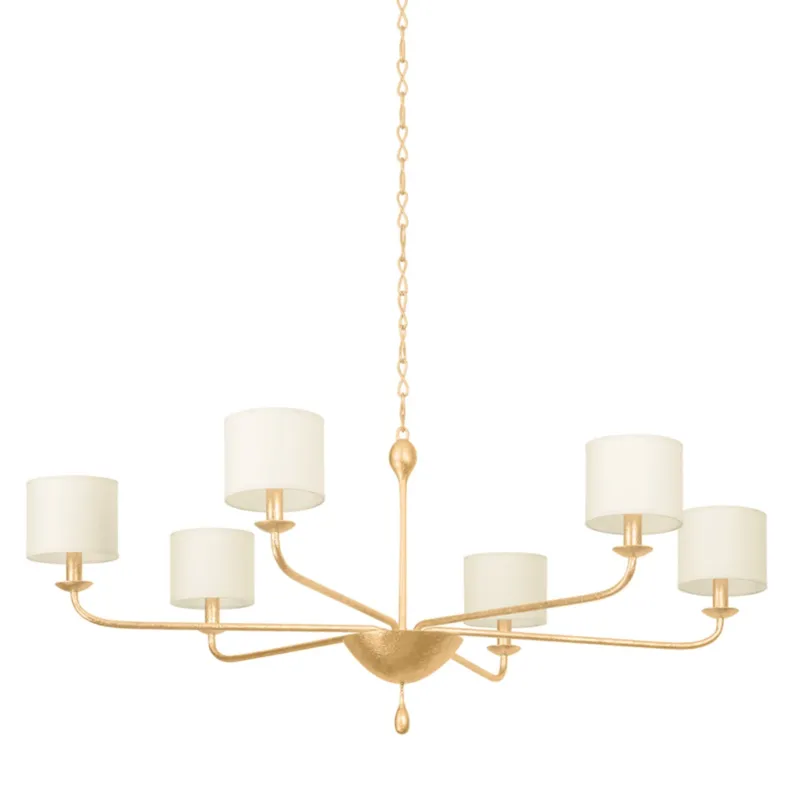 Osmond 6-Light Chandelier in Vintage Gold Leaf 49.5W x 23.5H