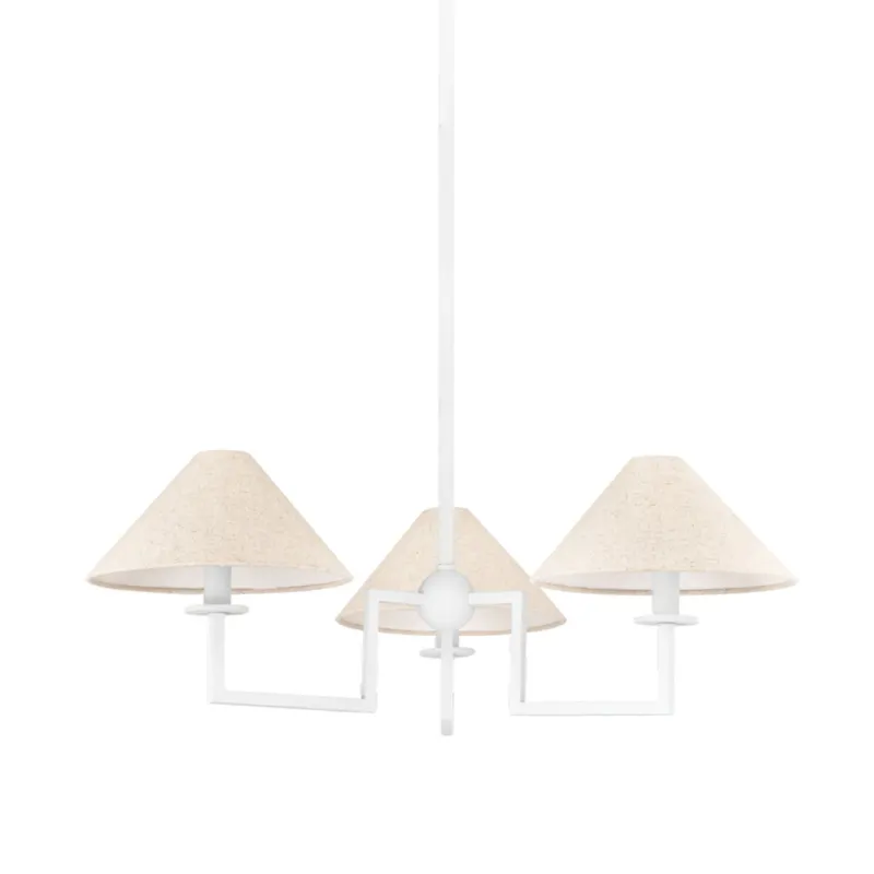Gladwyne 3-Light Chandelier in Texture White by Ariel Okin 29.5W x 10H
