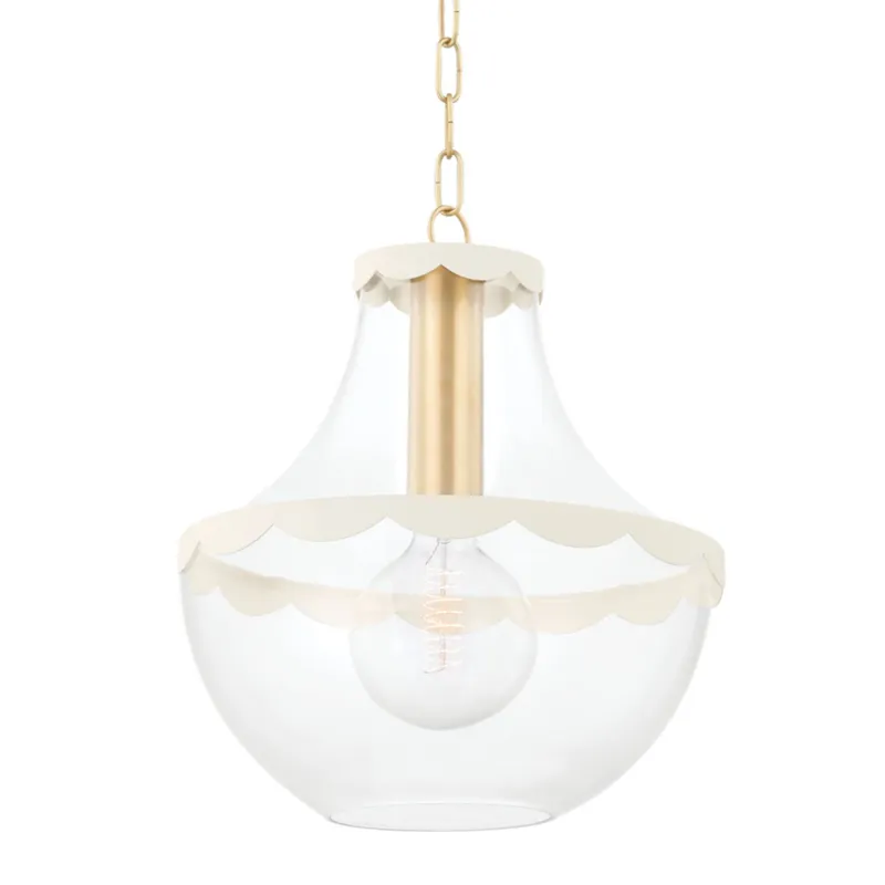 Alaina 1-Light Pendant in Aged Brass 14.25W x 16.5H