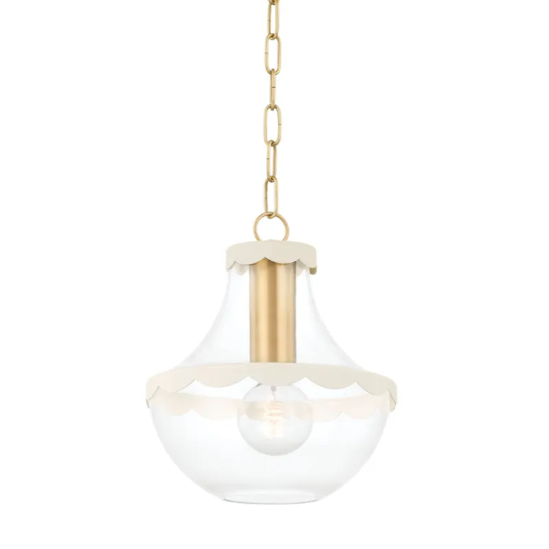 Alaina 1-Light Pendant in Aged Brass 10.5W x 12.25H