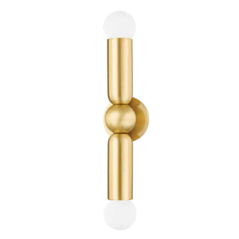 Lolly 2-Light Wall Sconce in Aged Brass 4.75W x 21.25H