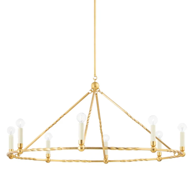 Josephine 8-Light Chandelier in Vintage Gold Leaf 42W x 18.5H