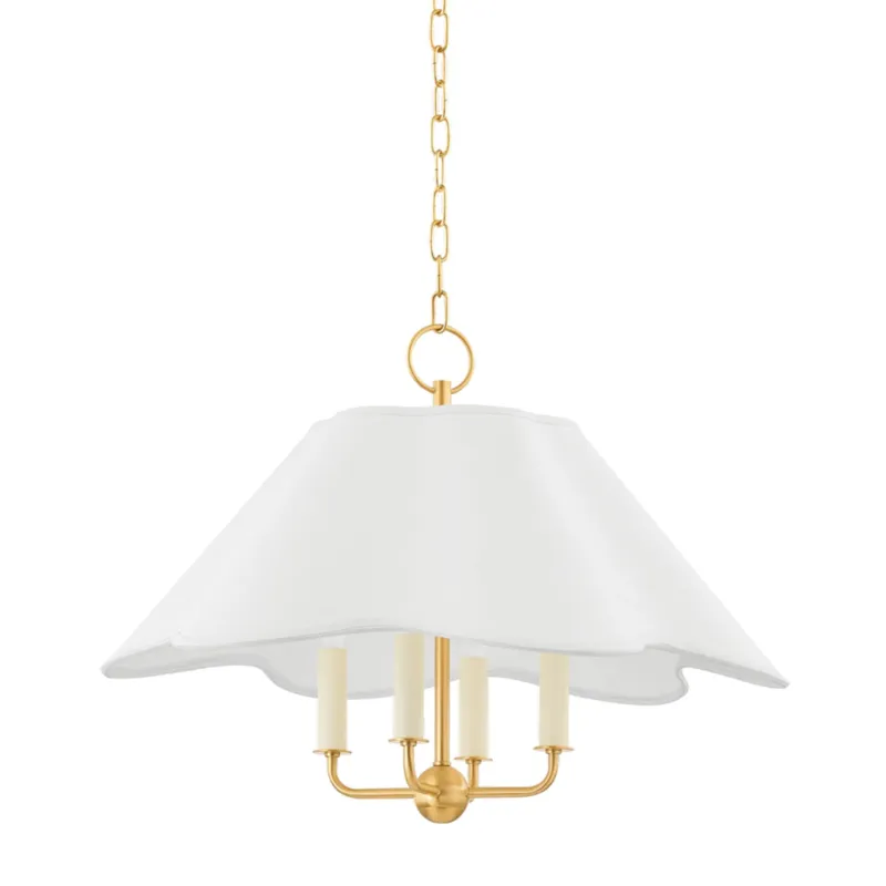 Rosanna 4-Light Pendant in Aged Brass 24W x 17.5H