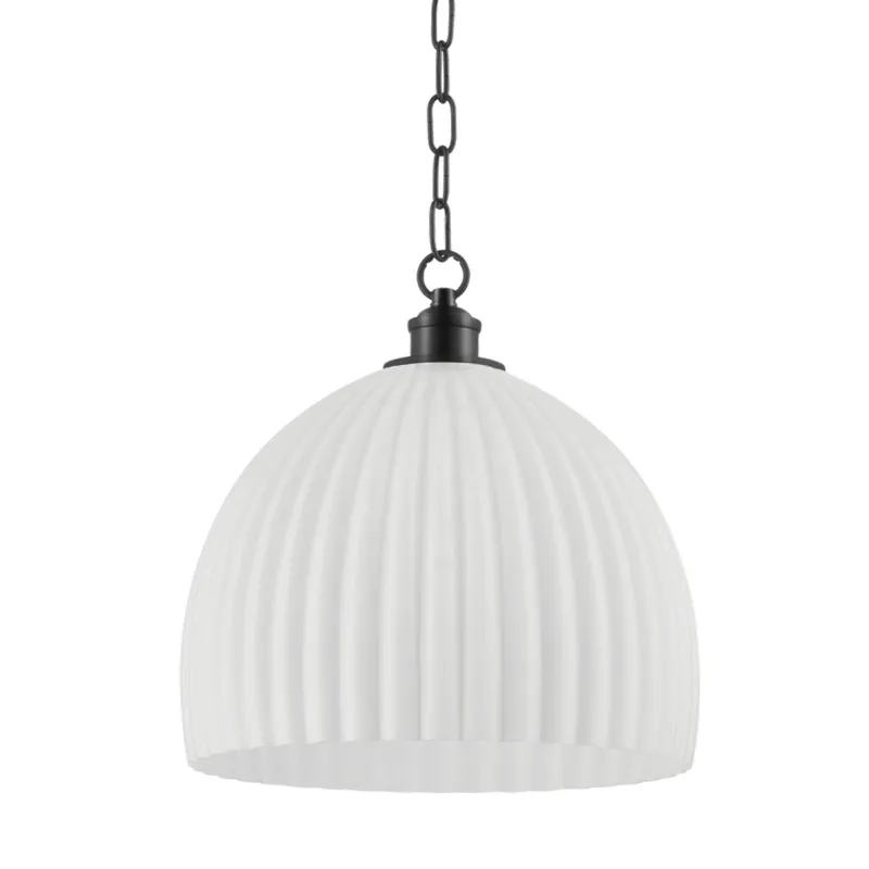 Hillary 1-Light Pendant in Old Bronze by Zio & Sons 14W x 14.75H
