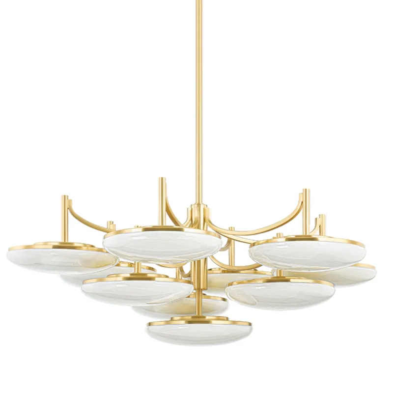 Bregman 10-Light Chandelier in Aged Brass 44W x 16H
