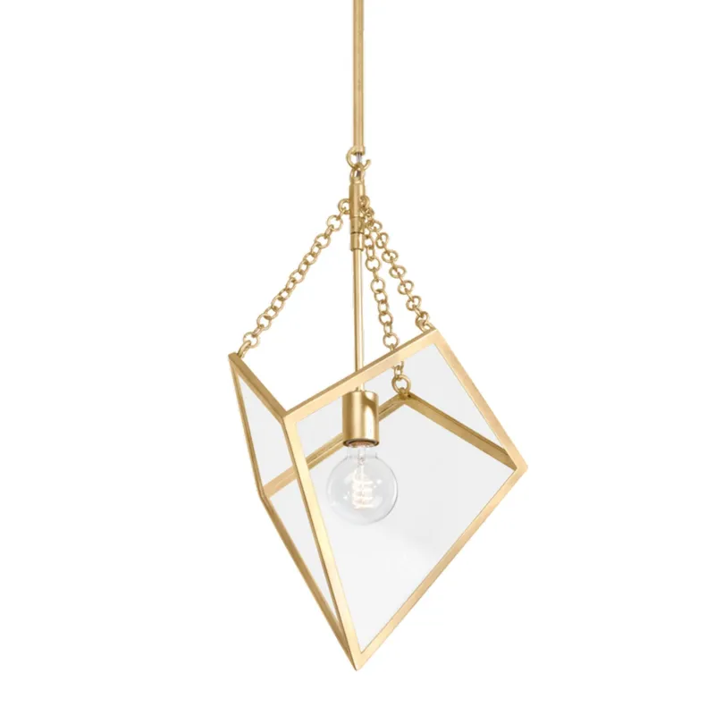 Brookfield 1-Light Lantern in Vintage Gold Leaf 15.25W x 23.5H