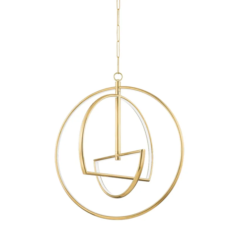 Welland 3-Light Chandelier in Aged Brass 28W x 31.5H