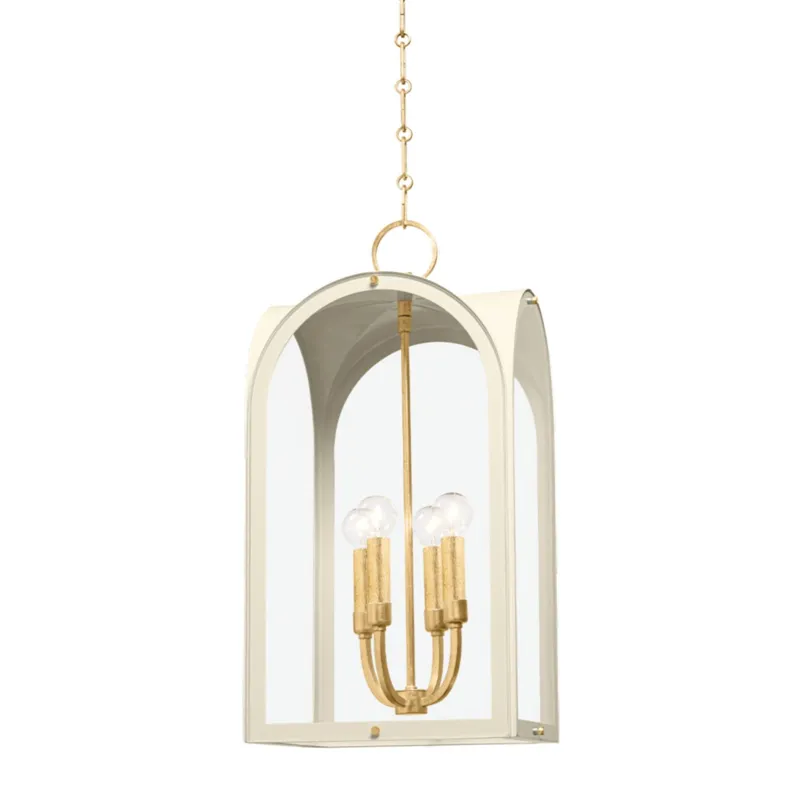 Lincroft 4-Light Lantern in Vintage Gold Leaf 12.75L x 12.75W x 24.75H