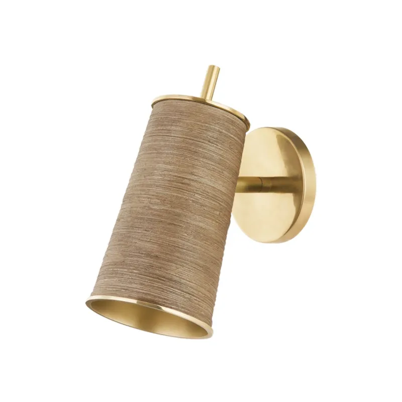 Delran 1-Light Wall Sconce in Aged Brass 4.75W x 9.75H