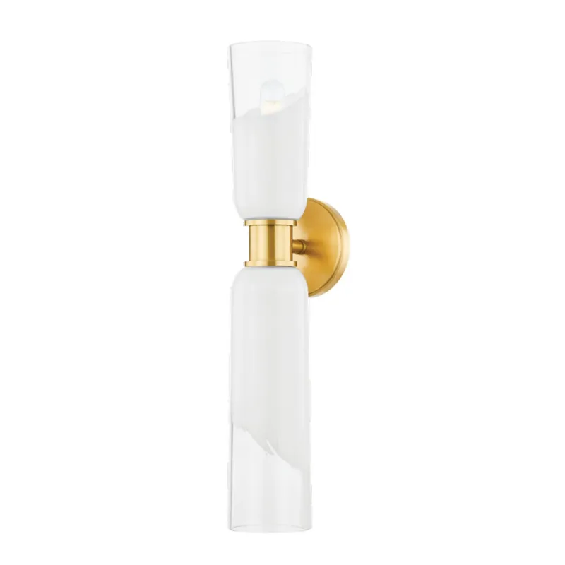Wasson 2-Light Wall Sconce in Aged Brass 4.75W x 21.75H