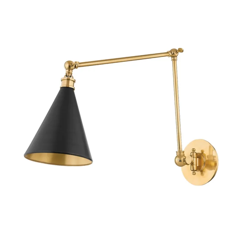 Osterley 1-Light Wall Sconce in Aged Brass/Distressed Bronze by Mark D. Sikes 6.5W x 37.5H