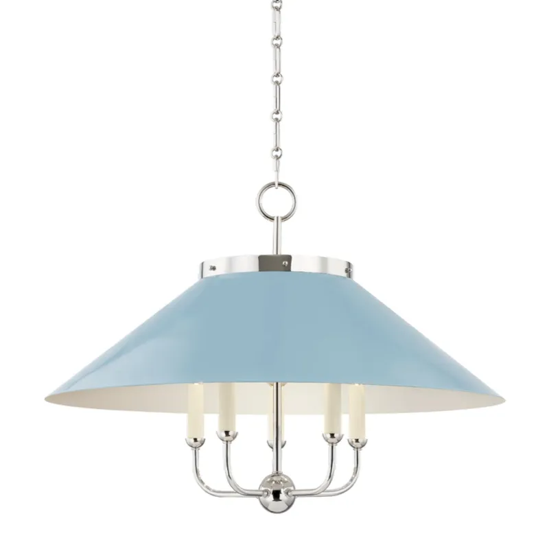 Clivedon 5-Light Chandelier in Polished Nickel by Mark D. Sikes 27.5W x 20.25H