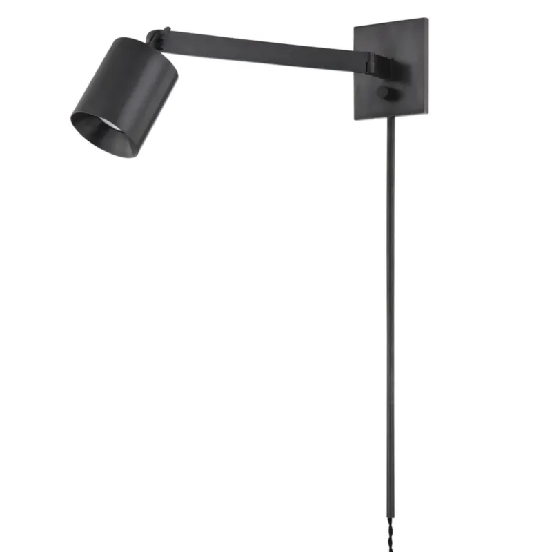 Highgrove 1-Light Plug-in Sconce in Distressed Bronze by Mark D. Sikes 4.75W x 9.25H