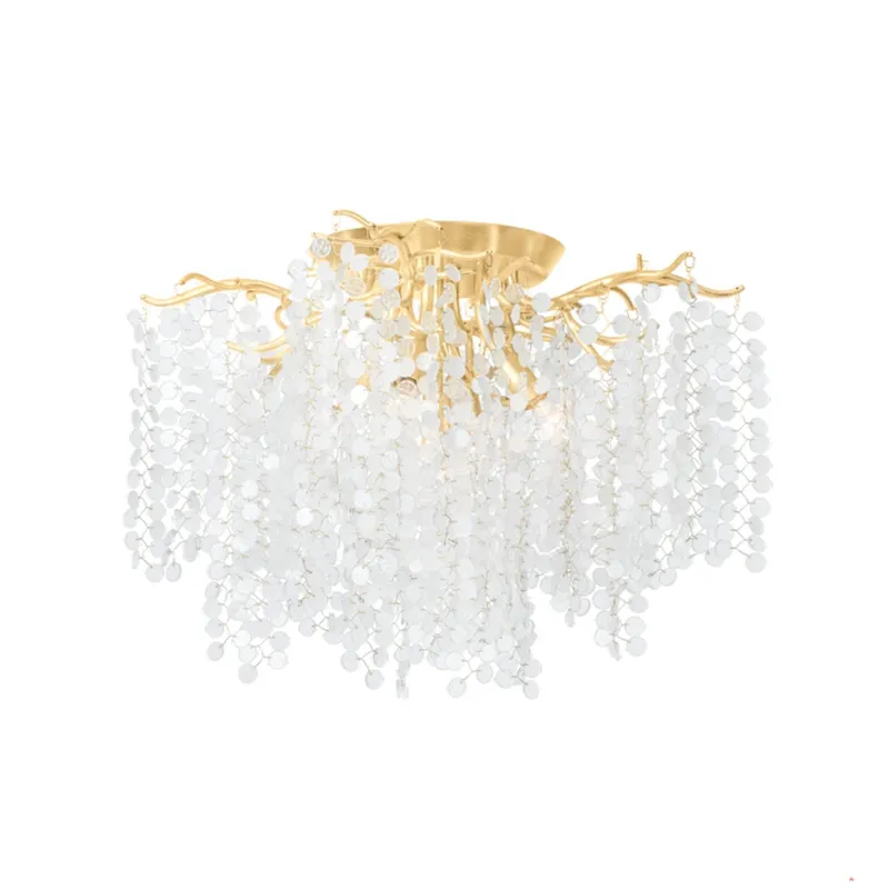 Genoa 5-Light Semi Flush in Gold Leaf 24W x 16.75H