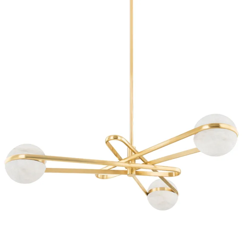 Kyomi 6-Light Chandelier in Vintage Brass 52W x 9H