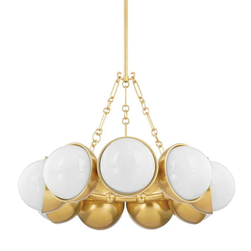 Althea 9-Light Chandelier in Vintage Polished Brass 34.25W x 24.25H