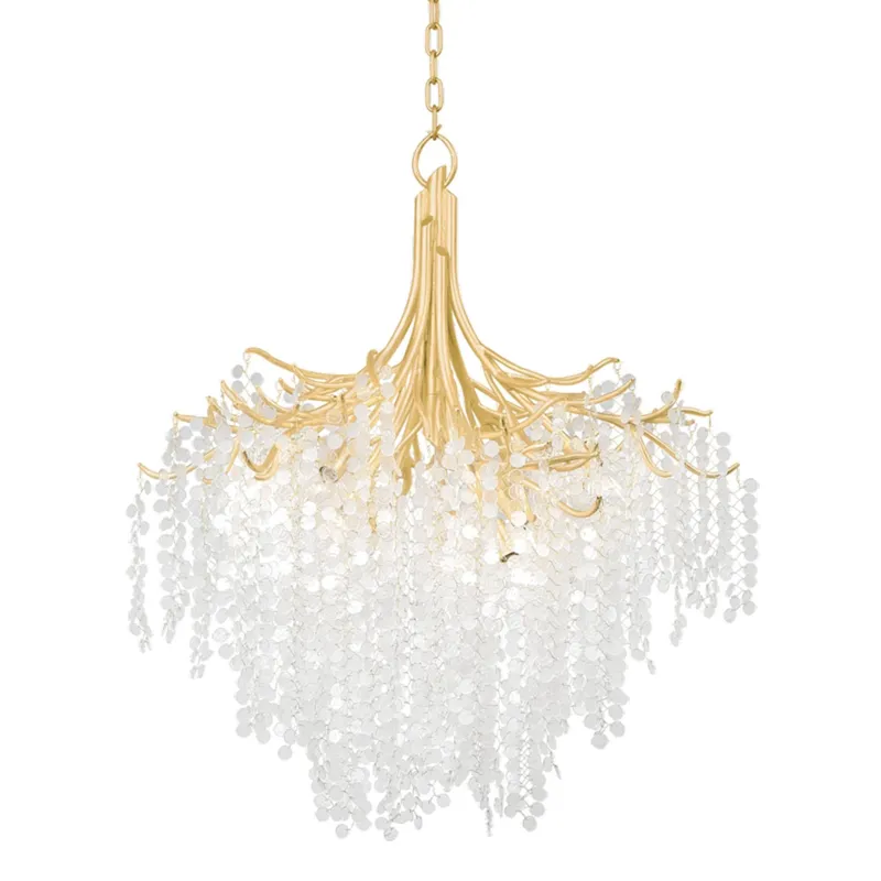Genoa 9-Light Chandelier in Gold Leaf 32.25W x 40H