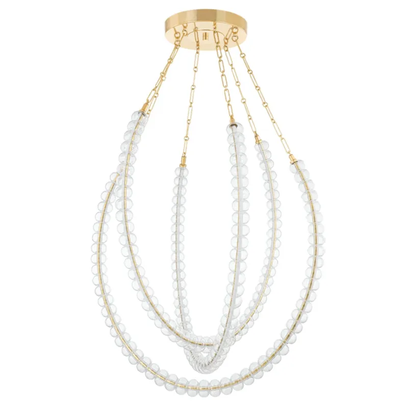 Celeste 3-Light Chandelier in Vintage Brass 48.25W x 59.25H