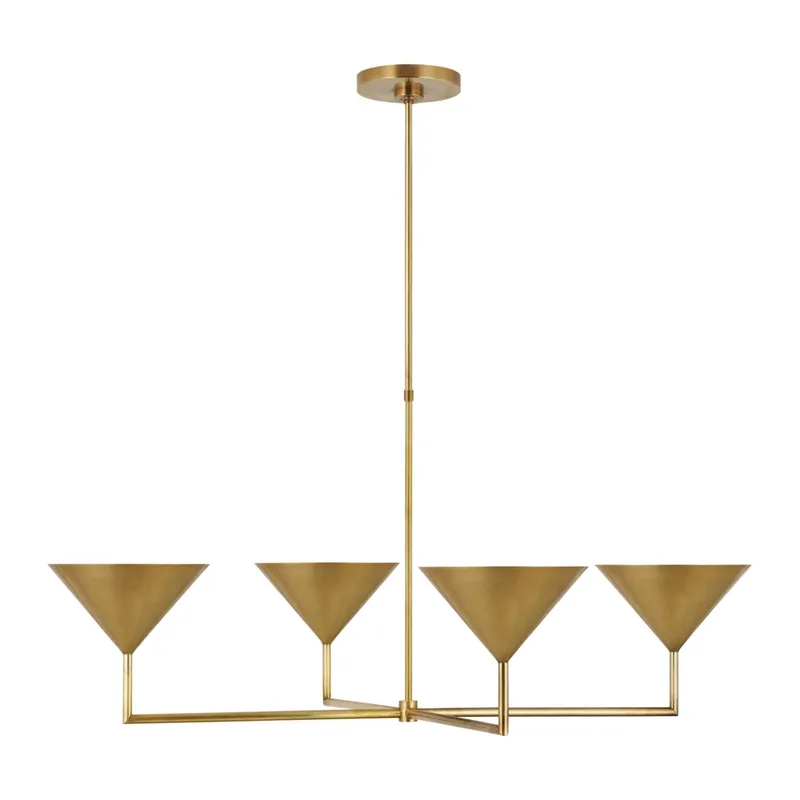 Paloma Contreras Orsay XL Chandelier in Hand-Rubbed Antique Brass Ceiling Light W38"