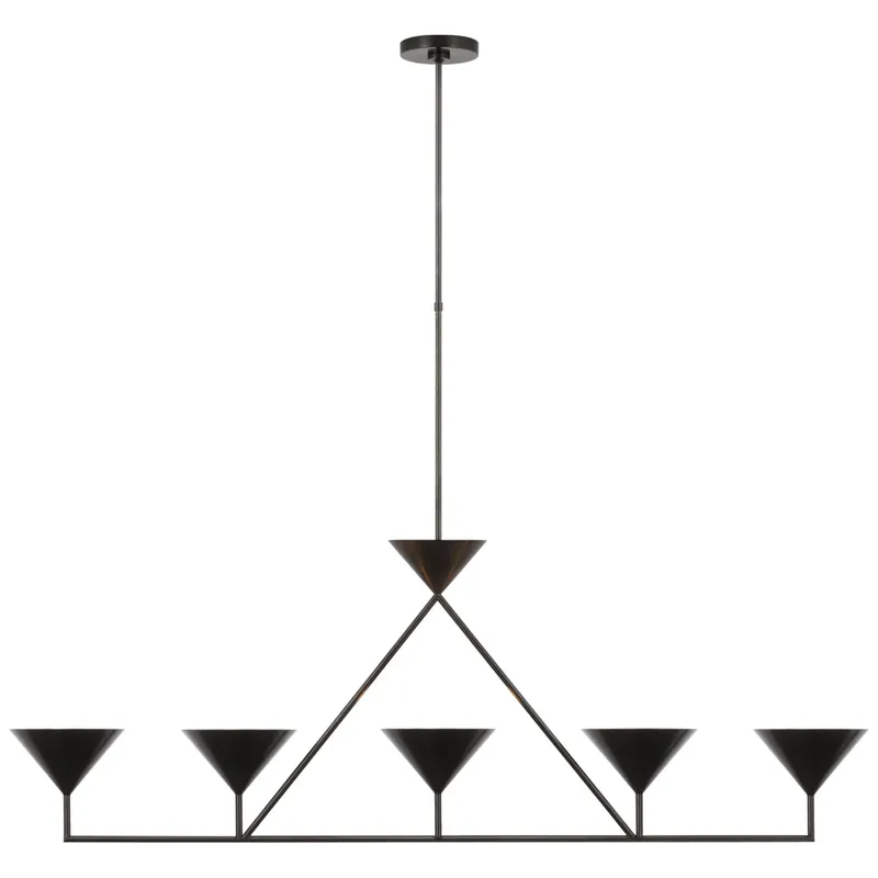 Paloma Contreras Orsay XL 5-Light Linear Chandelier in Bronze Ceiling Light W60.25" x 8.25"