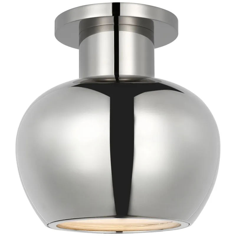 Paloma Contreras Comtesse Monopoint Flush Mount in Polished Nickel Ceiling Light W7.5" x H7.5"