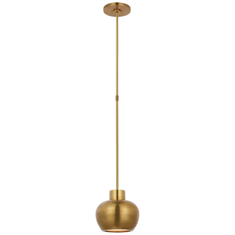Paloma Contreras Comtesse Small Pendant in Hand-Rubbed Antique Brass Ceiling Light W7.5"