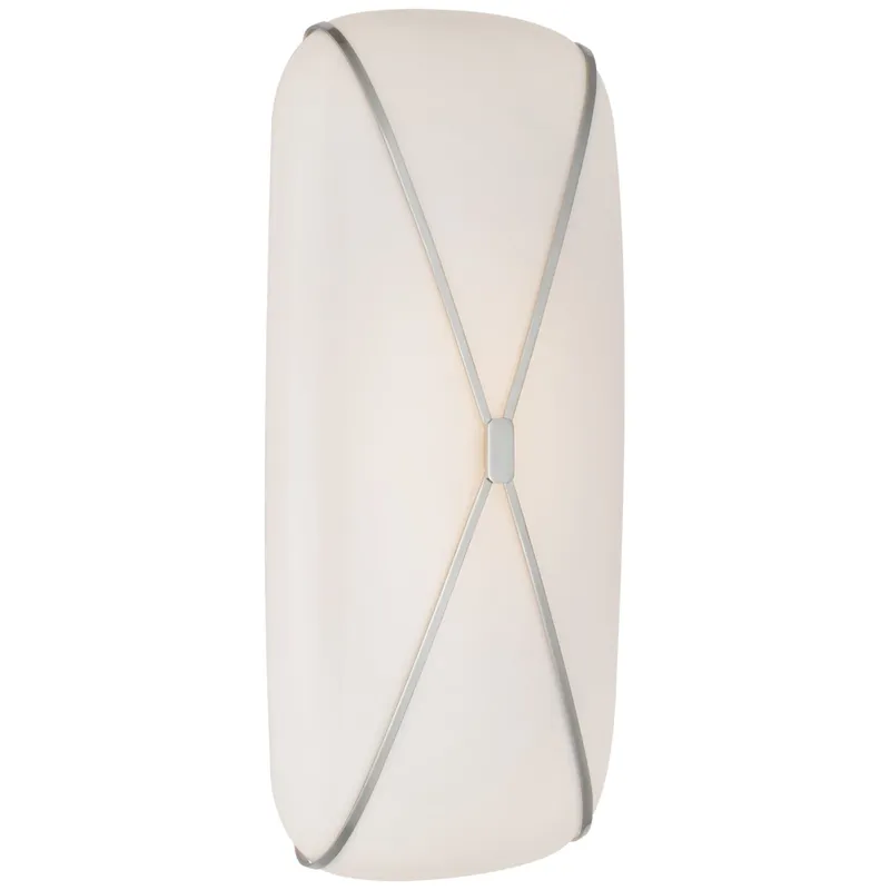 Champalimaud Fondant 24" Linear Bath Sconce in Polished Nickel with White Glass Wall Light W11.25" x H24"