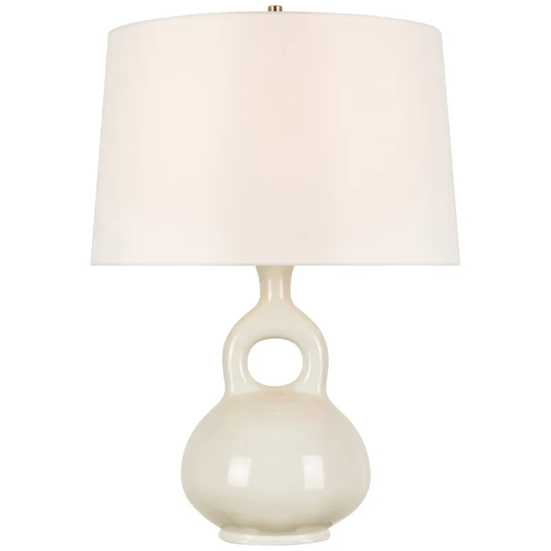 Champalimaud Lamu Large Table Lamp in Ivory with Linen Shade W20" x H27.75"