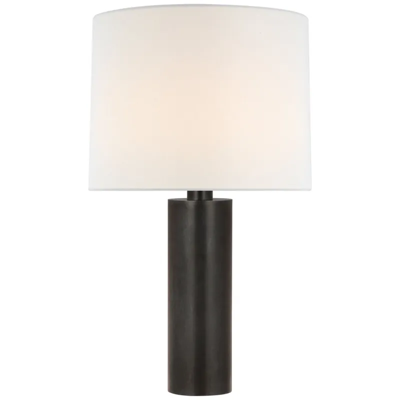 Paloma Contreras Sylvie Medium Table Lamp in Bronze with Linen Shade W15.5" x H26.5"
