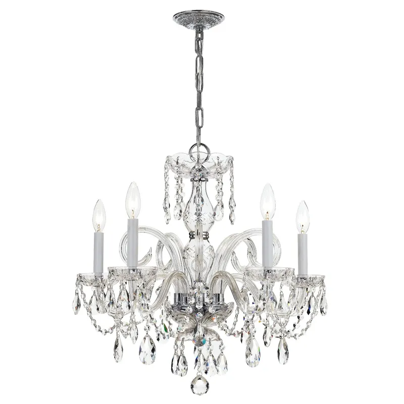 Traditional Crystal 22'' Hand Cut Crystal Polished Chrome Chandelier Silver 22"W x 21"H x 22"D