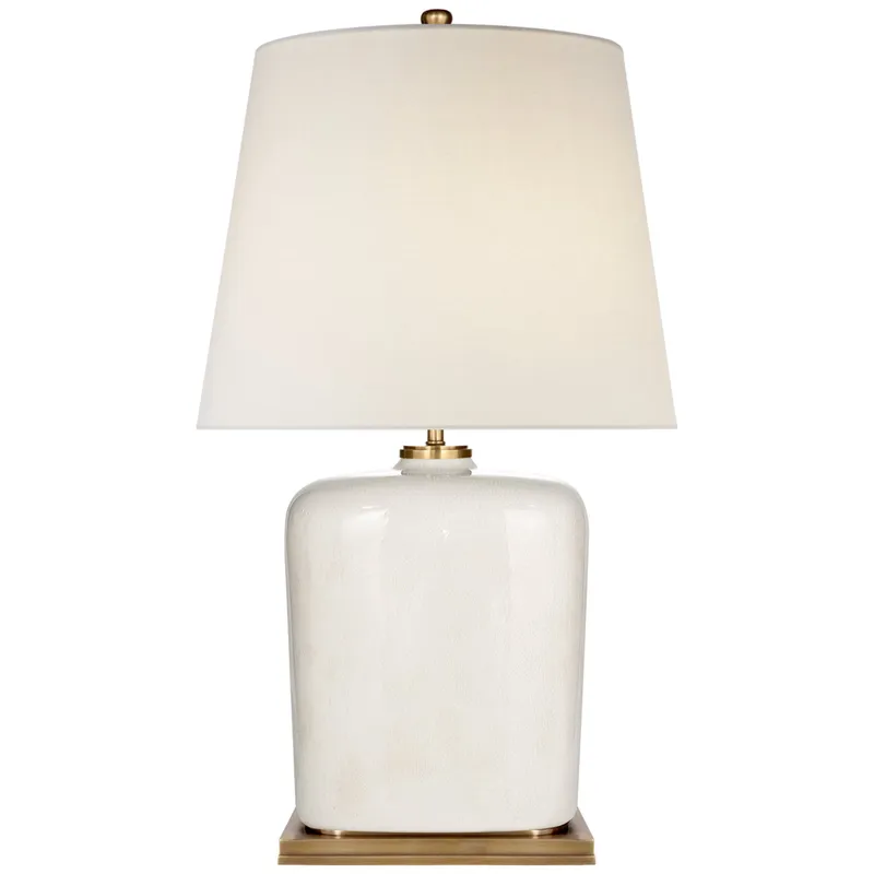 Thomas O'Brien Mimi Table Lamp in Tea Stain with Linen Shade W16.5" x H27.5"