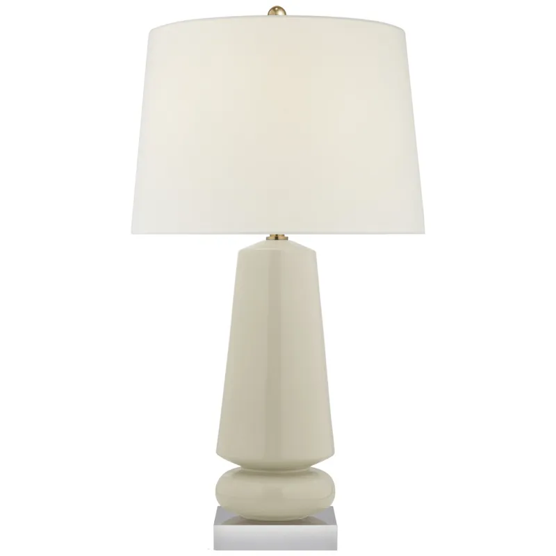 Chapman & Myers Parisienne Medium Table Lamp in Iced Coconut with Linen Shade W20" x H35"