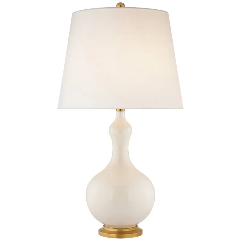 Christopher Spitzmiller Addison Medium Table Lamp in Ivory with Linen Shade W17" x H29.25"