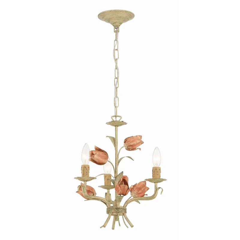 Southport 14'' Sage Rose Chandelier Green 14"W x 15"H x 14"D