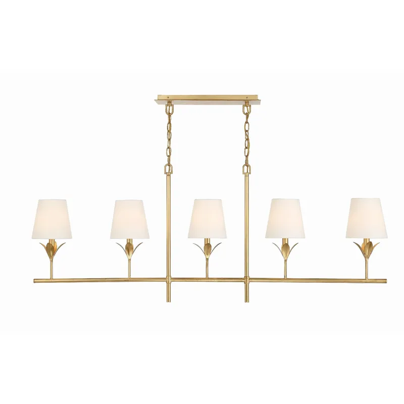 Broche 53.5'' Antique Gold Linear Chandelier Gold 53.5"W x 21"H x 6"D