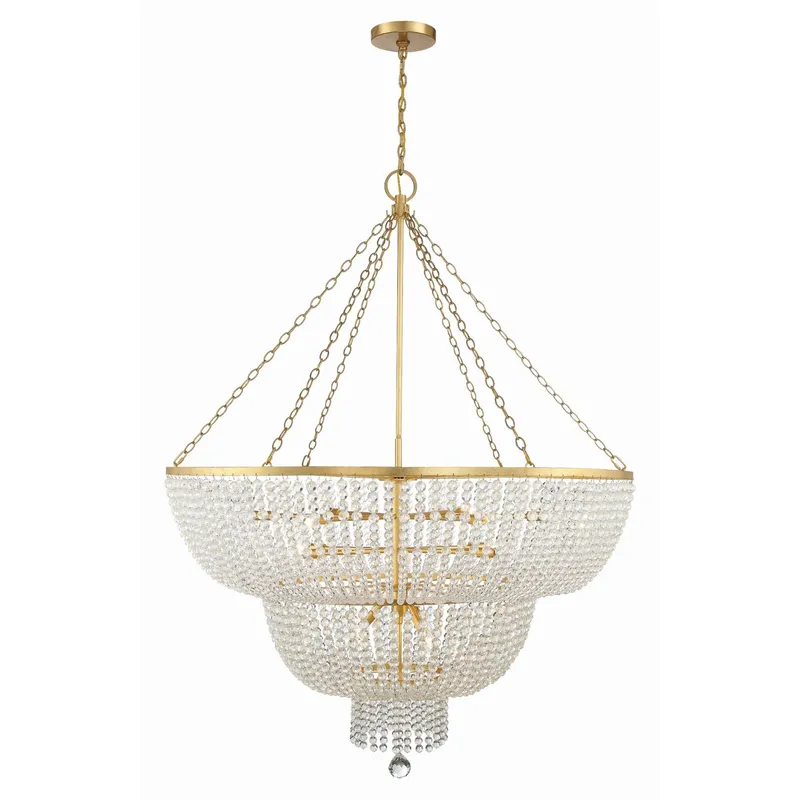 Rylee 48.5'' Antique Gold Chandelier Gold 48.5"W x 63.5"H x 48.5"D