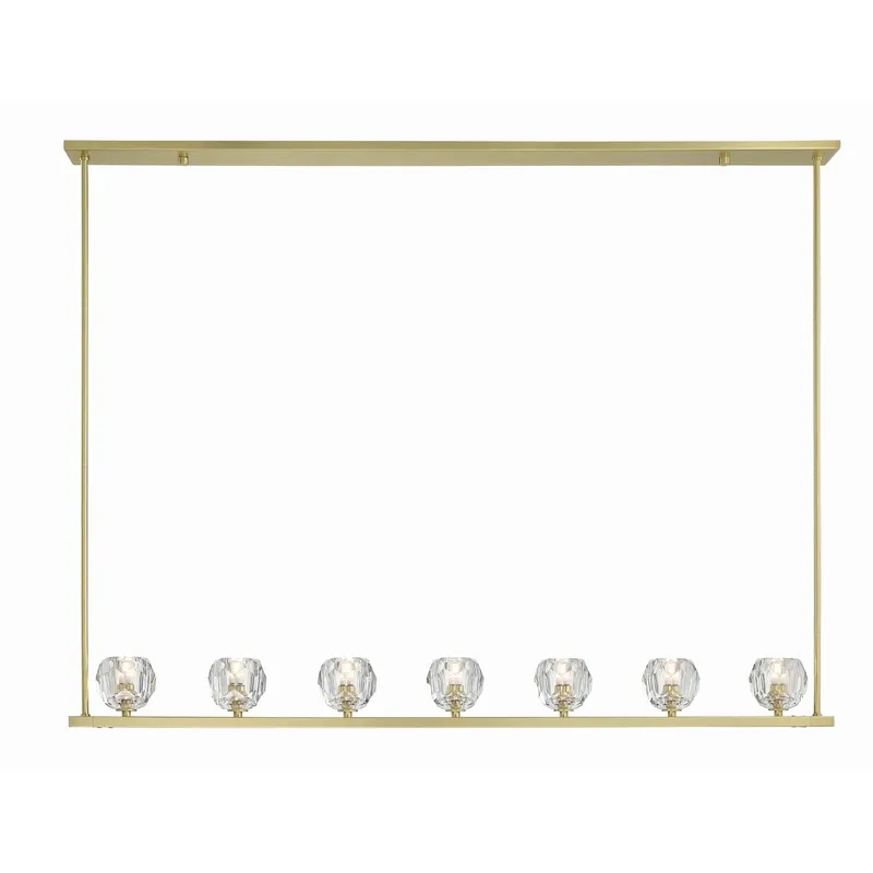 Aragon 56'' LED Soft Brass Linear Chandelier Gold 56"W x 9"H x 4.25"D
