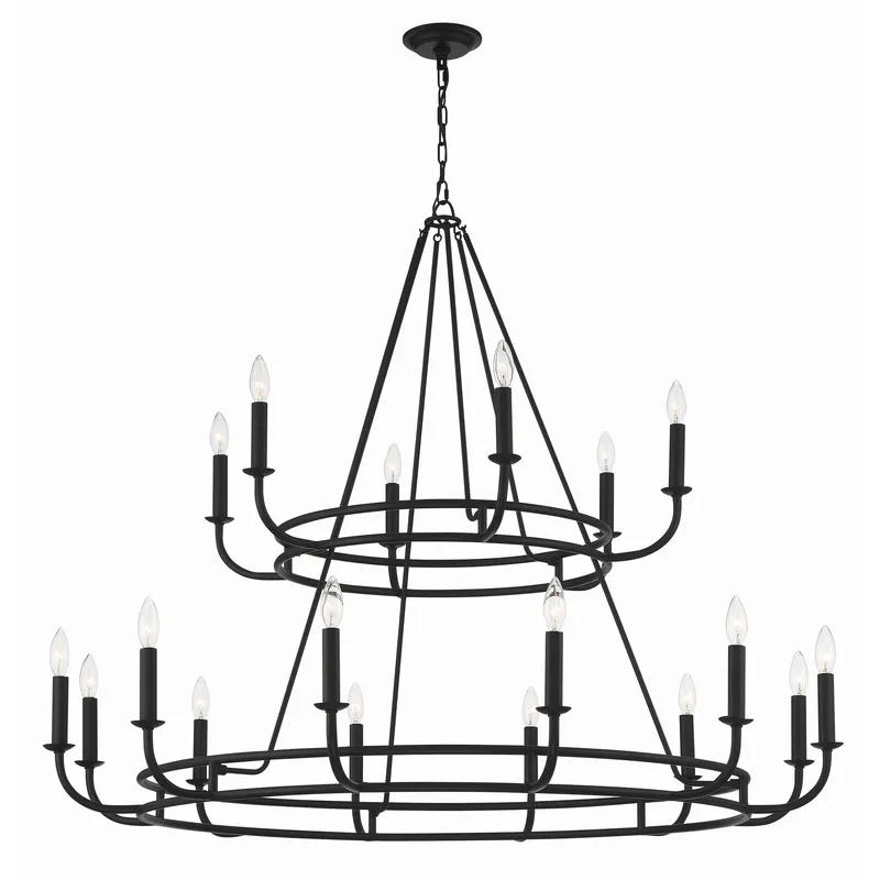 Bailey 48'' Matte Black Chandelier Black 48"W x 39"H x 48"D
